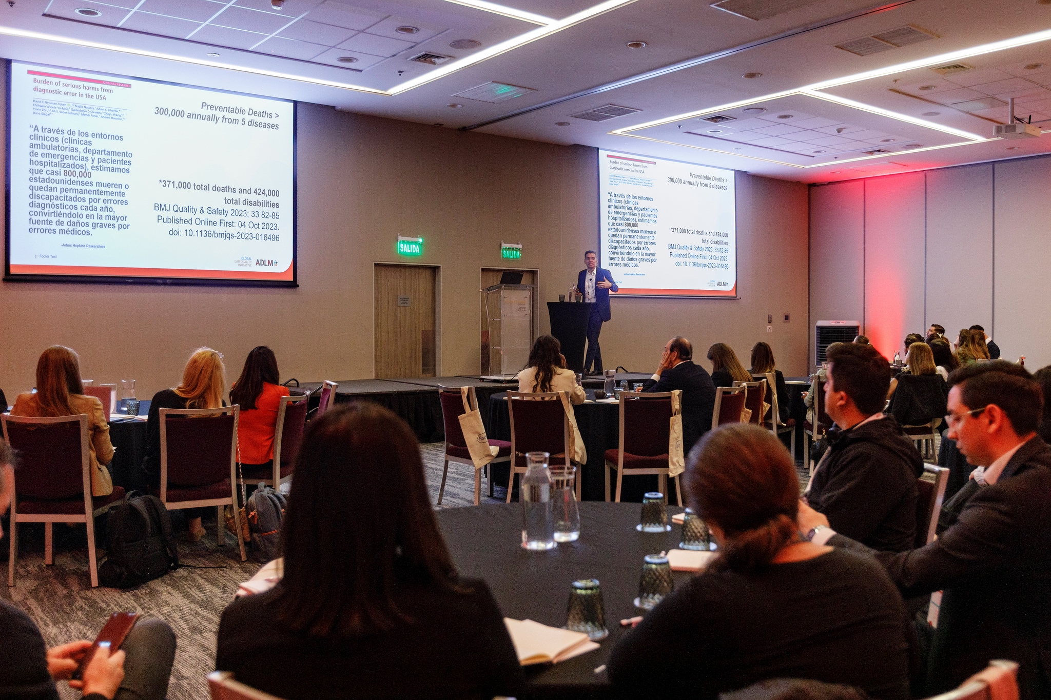 ADLM Latin America Subcommittee member Juan David Garcia presenting at the workshop. 