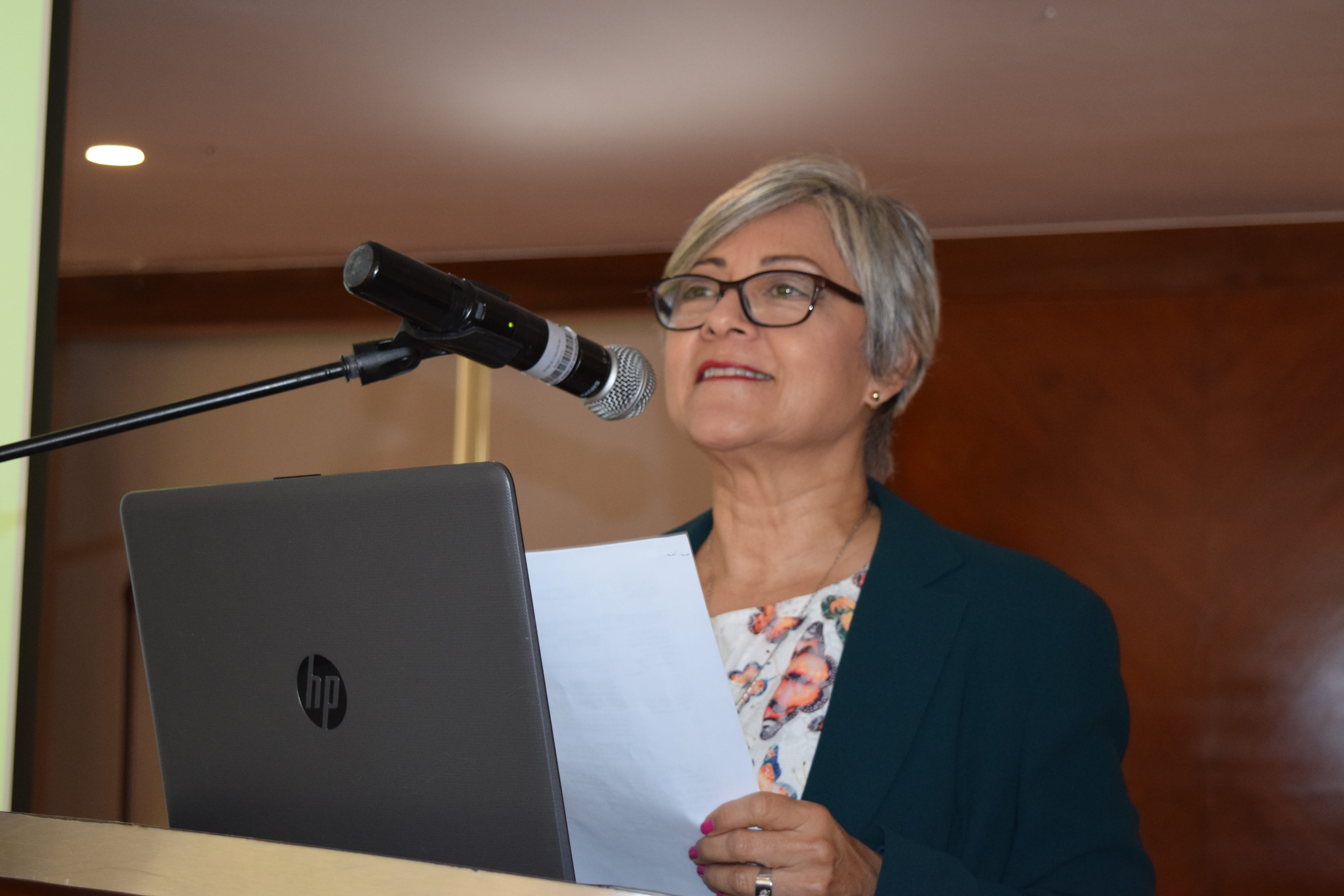 Rosa Sierra-Amor, MSc, PhD, speaking at an ADLM Latin America Working Group workshop