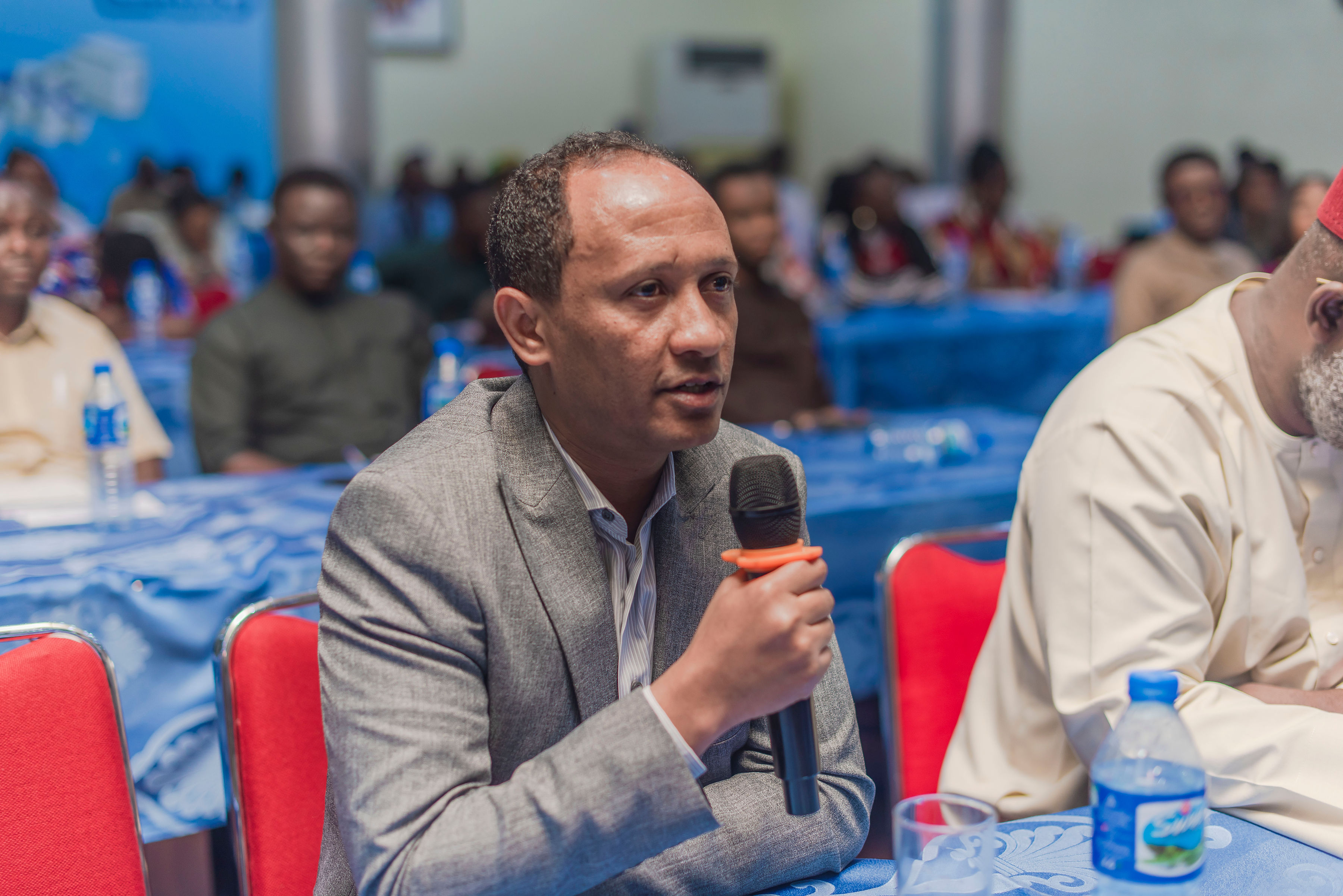 Merih Tesfazghi speaking at the November 2025 ADLM GLQI workshop in Nigeria