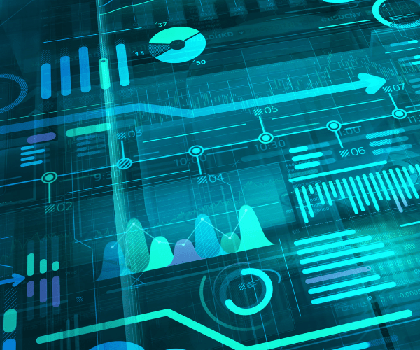 stylized computer chip and technology graphic