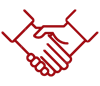 red icon: two hands shaking