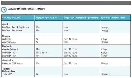 Overview of Continuous Glucose Meters