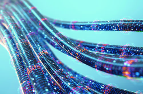 Electrical wires covered in data sequences