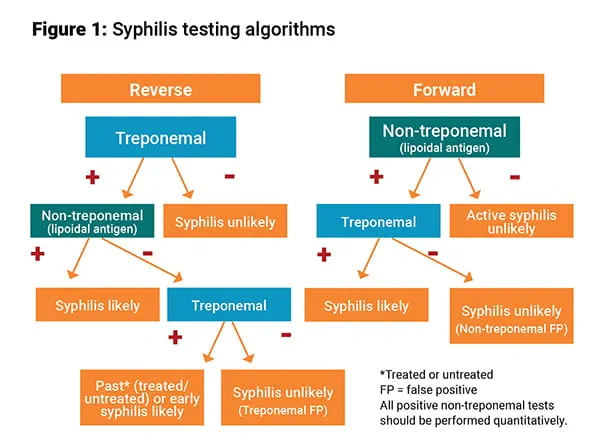 Syphilis testing algorithms