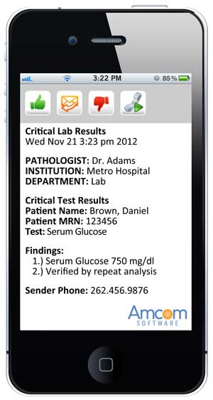 Lab results on cell phone