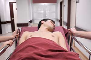 Man on a stretcher