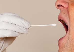 Saliva test with cotton swab