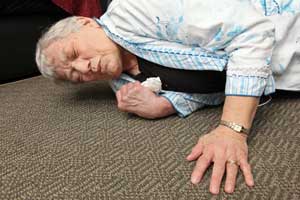 Old man fell on the floor
