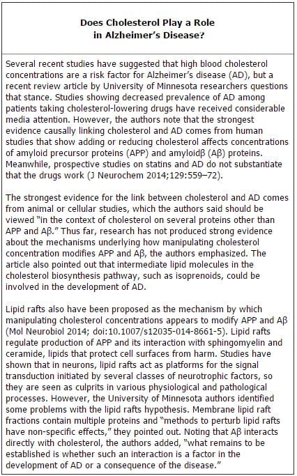 Does Cholesterol Play a Role in Alzheimer’s Disease?