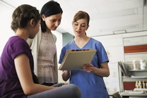 Pediatrician and patients