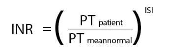 International Normalized Ratio formula